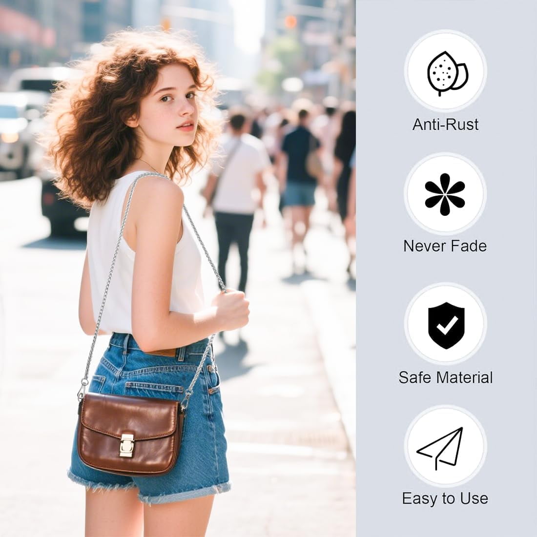 4 Pack Purse Chain Straps,47" Purse Straps Purse Chains for Handbags Accessories for Crossbody Bags Purses