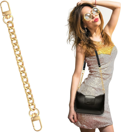 1  Flat Purse Chain Iron Bag Link Chains  Straps Chains with  Buckles Hook for Replacement, DIY Handbags Crafts, 7.9 /20cm()
