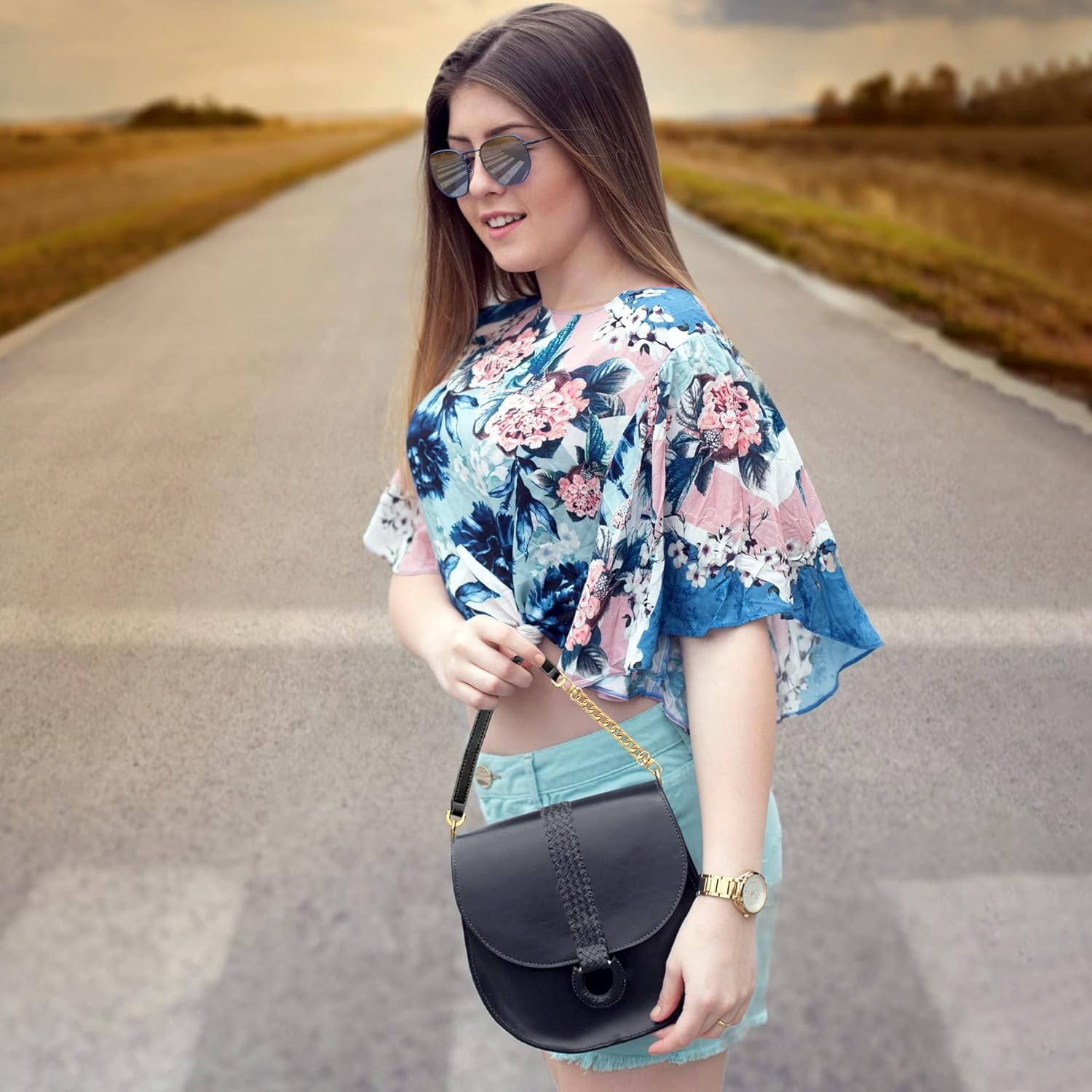 1  Flat Purse Chain Iron Bag Link Chains  Straps Chains with  Buckles Hook for Replacement, DIY Handbags Crafts, 7.9 /20cm()