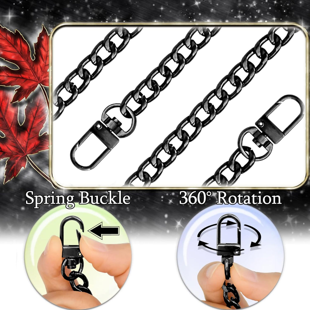 1  Flat Purse Chain Iron Bag Link Chains  Straps Chains with  Buckles Hook for Replacement, DIY Handbags Crafts, 7.9 /20cm()