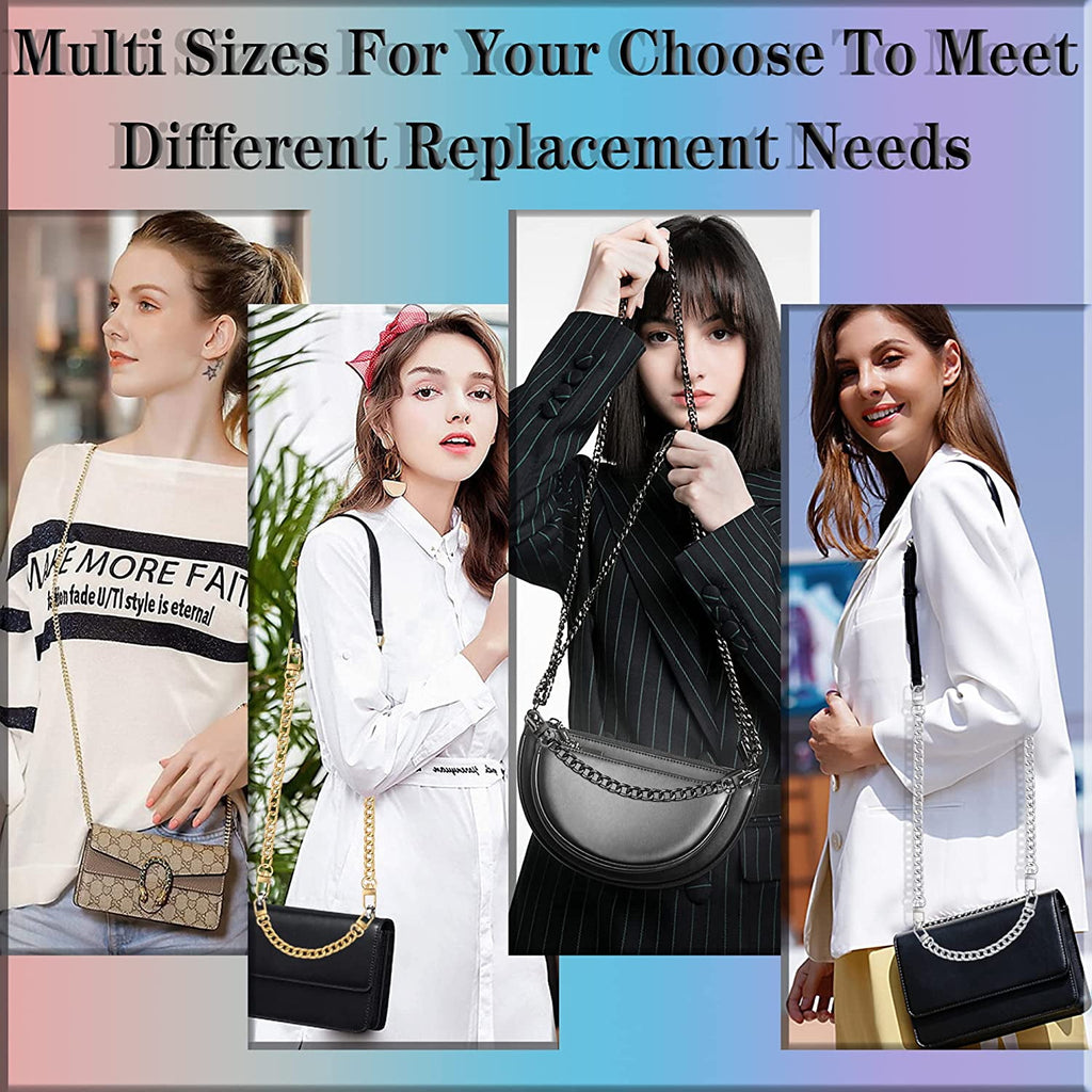 1  Flat Purse Chain Iron Bag Link Chains  Straps Chains with  Buckles Hook for Replacement, DIY Handbags Crafts, 7.9 /20cm()