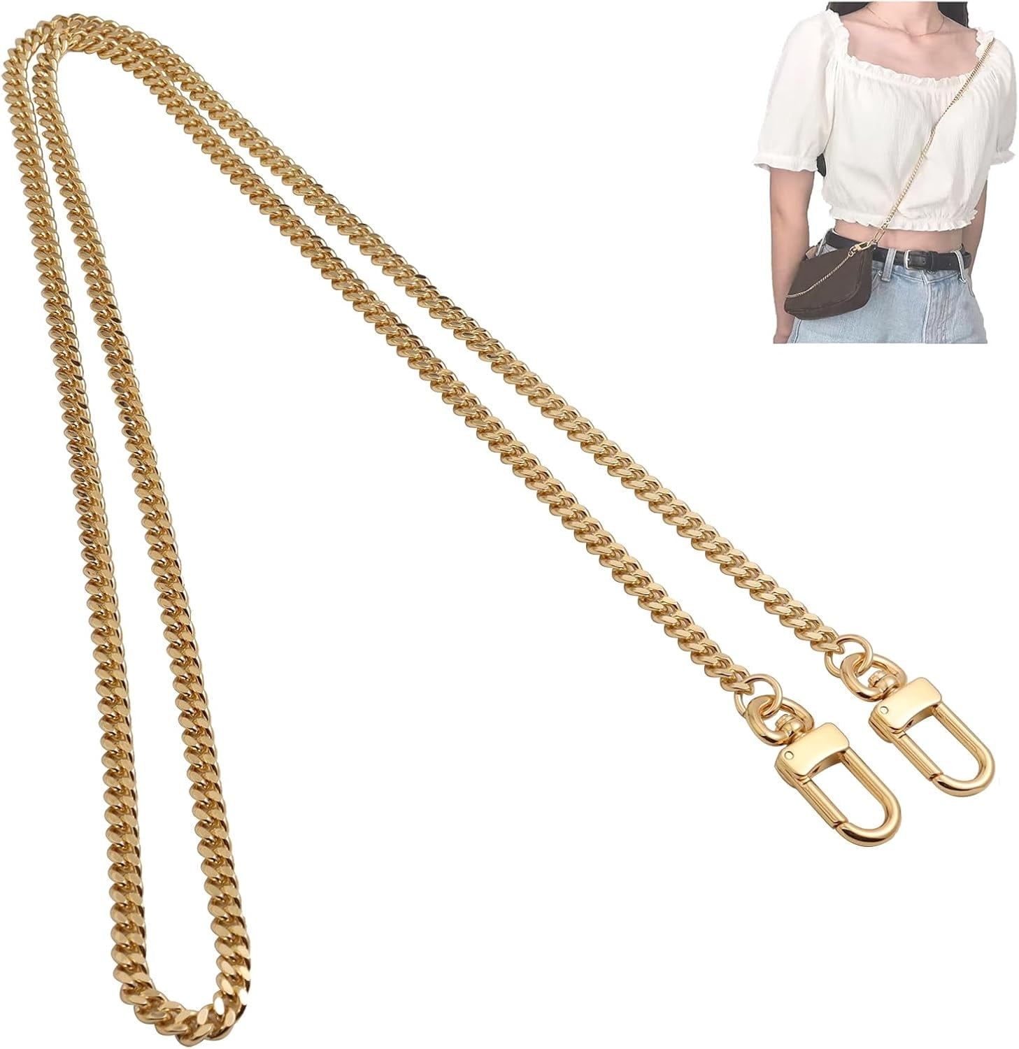 Bag Chain Strap for Handbag Replacement, Purse Chain Accessories, Purse Chain Strap CrossBody with  Buckles