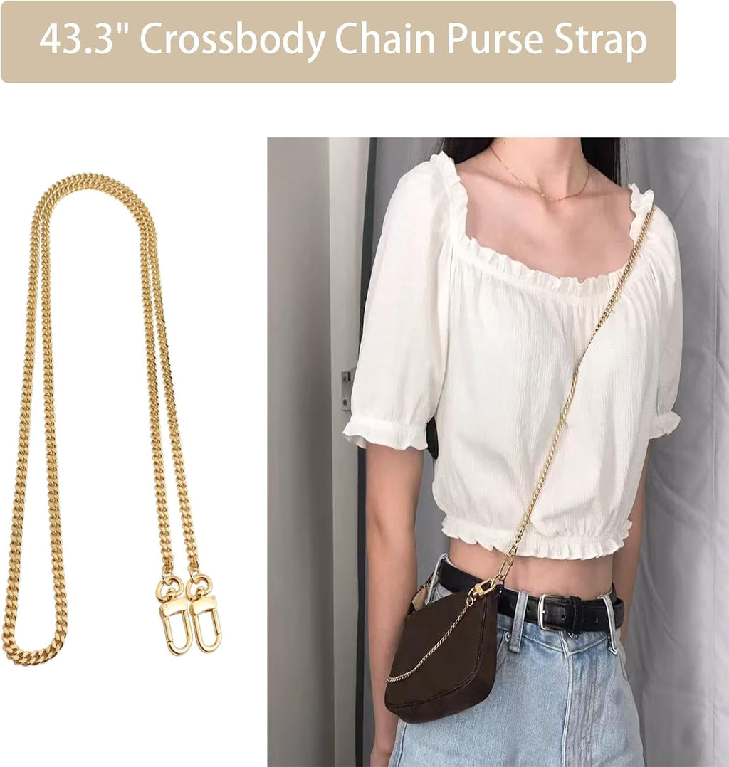 Bag Chain Strap for Handbag Replacement, Purse Chain Accessories, Purse Chain Strap CrossBody with  Buckles