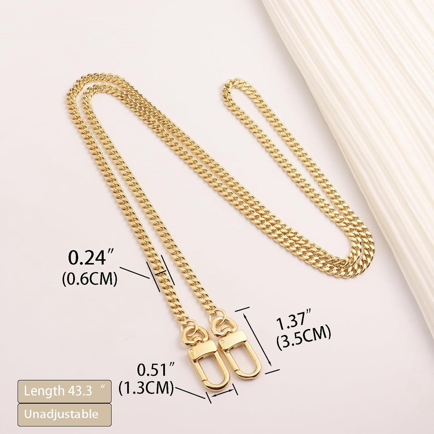 Bag Chain Strap for Handbag Replacement, Purse Chain Accessories, Purse Chain Strap CrossBody with  Buckles