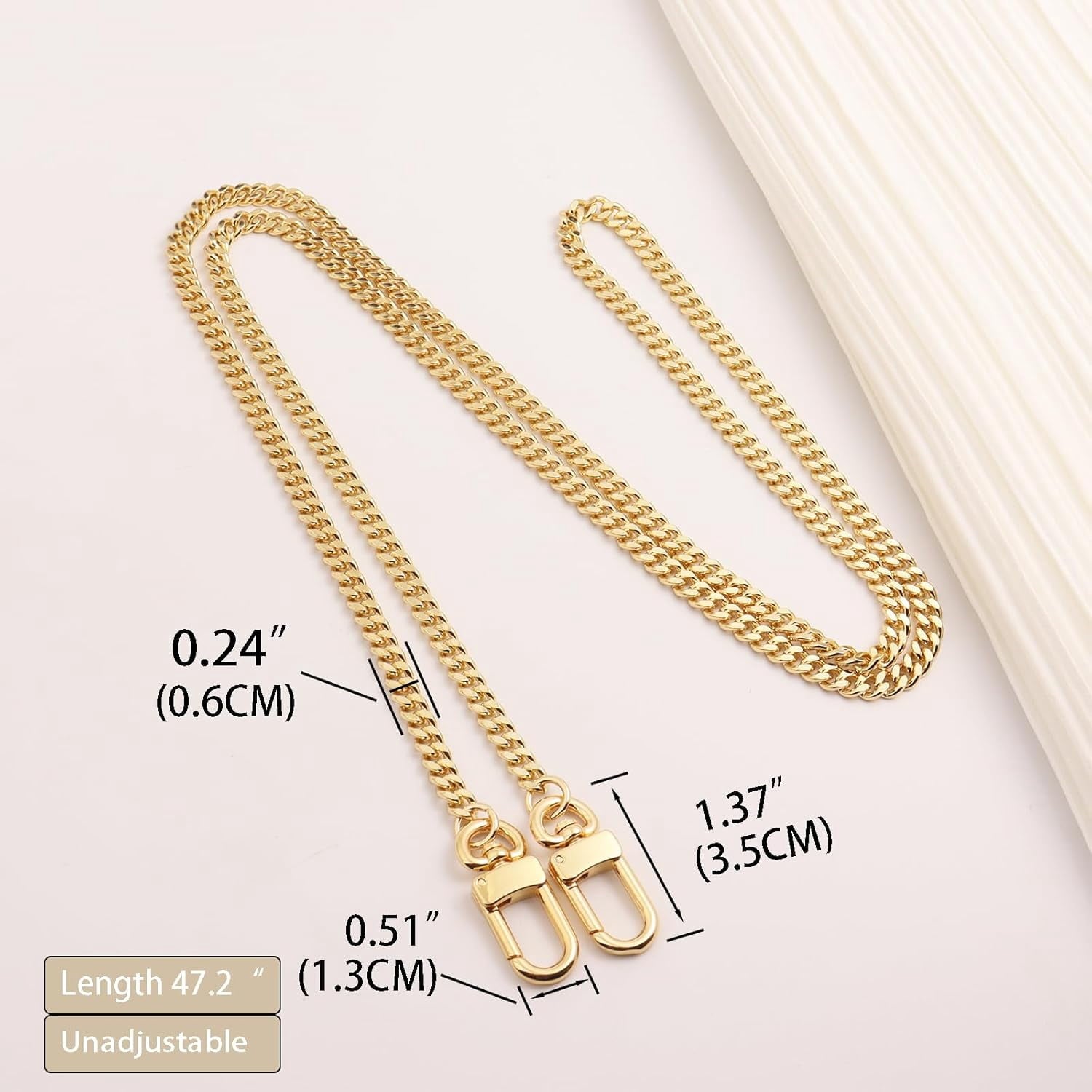 Bag Chain Strap for Handbag Replacement, Purse Chain Accessories, Purse Chain Strap CrossBody with  Buckles