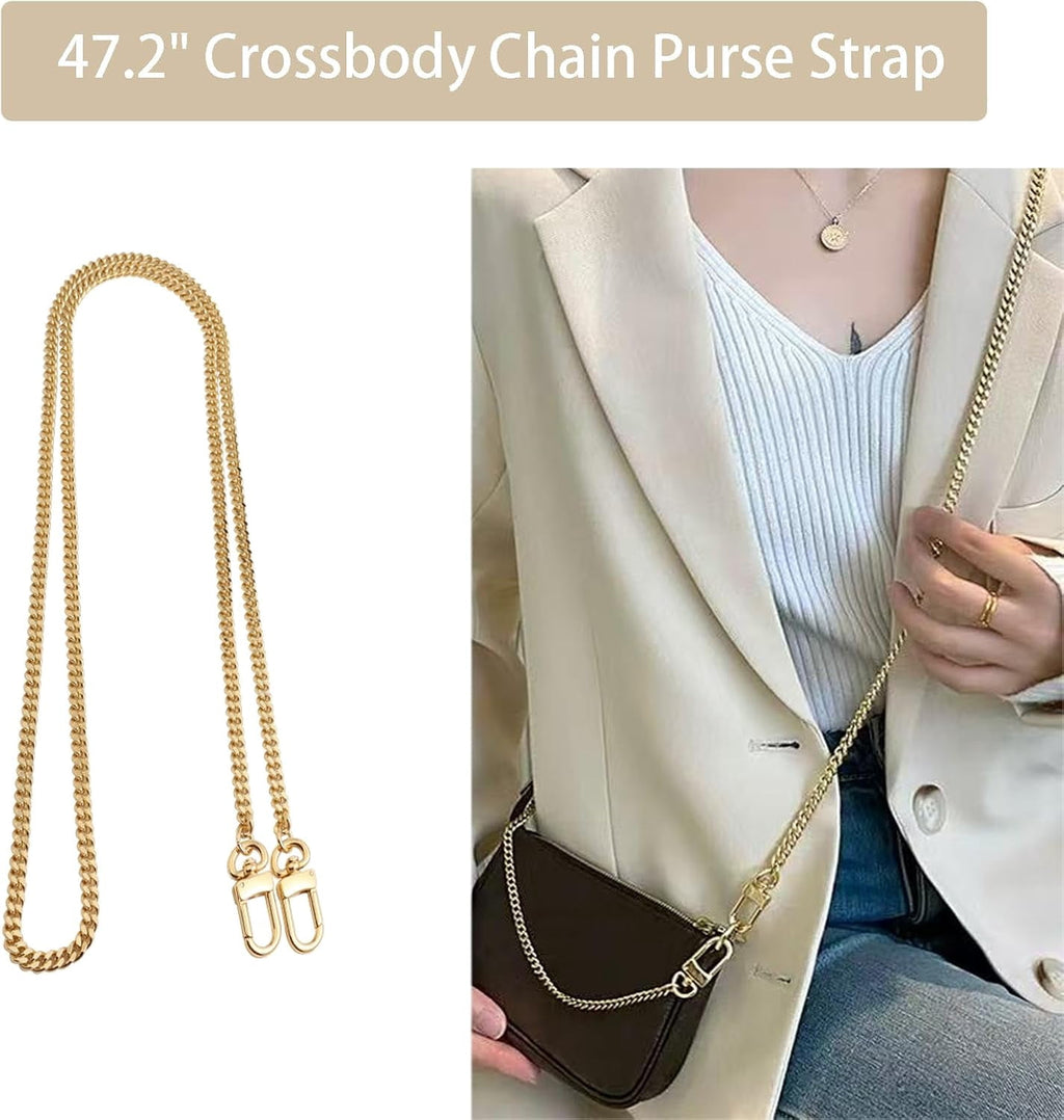Bag Chain Strap for Handbag Replacement, Purse Chain Accessories, Purse Chain Strap CrossBody with  Buckles