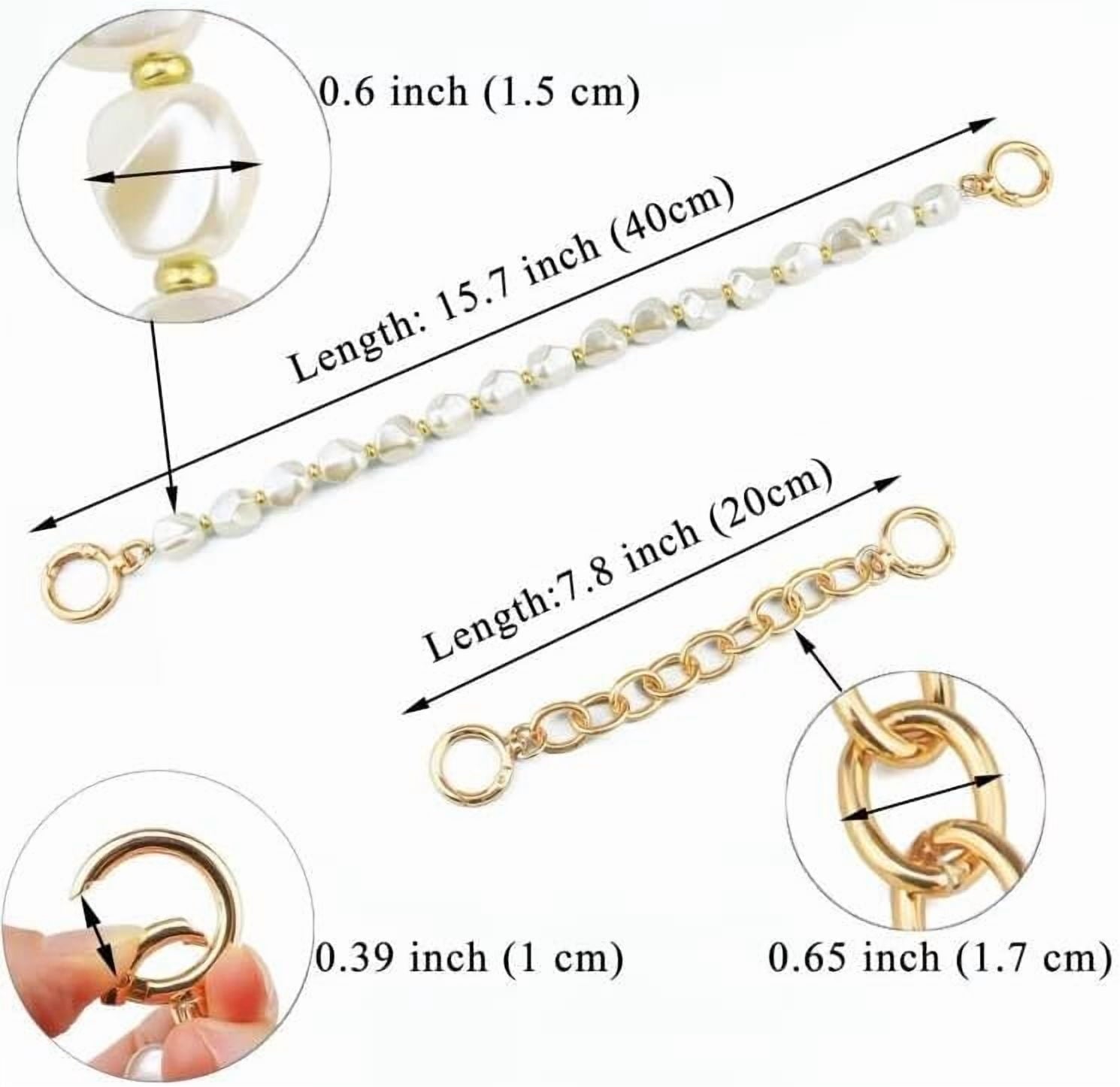 Purse Chain Handles - Short Strap Replacement for Handbag Set of 2, 15.7 &amp; 7.8 Inch Long ()