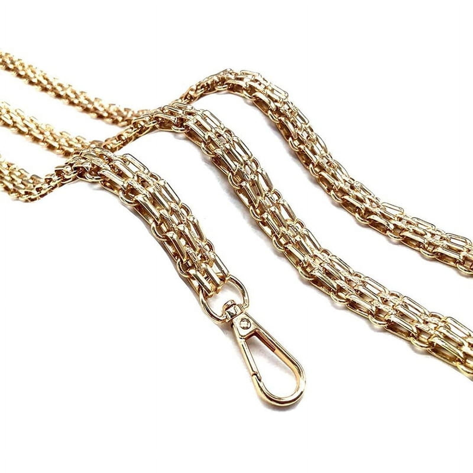 Iron Wide Purse Straps Chain Crossbody Replacement Strap for Handbags 47inch/120cm Gold