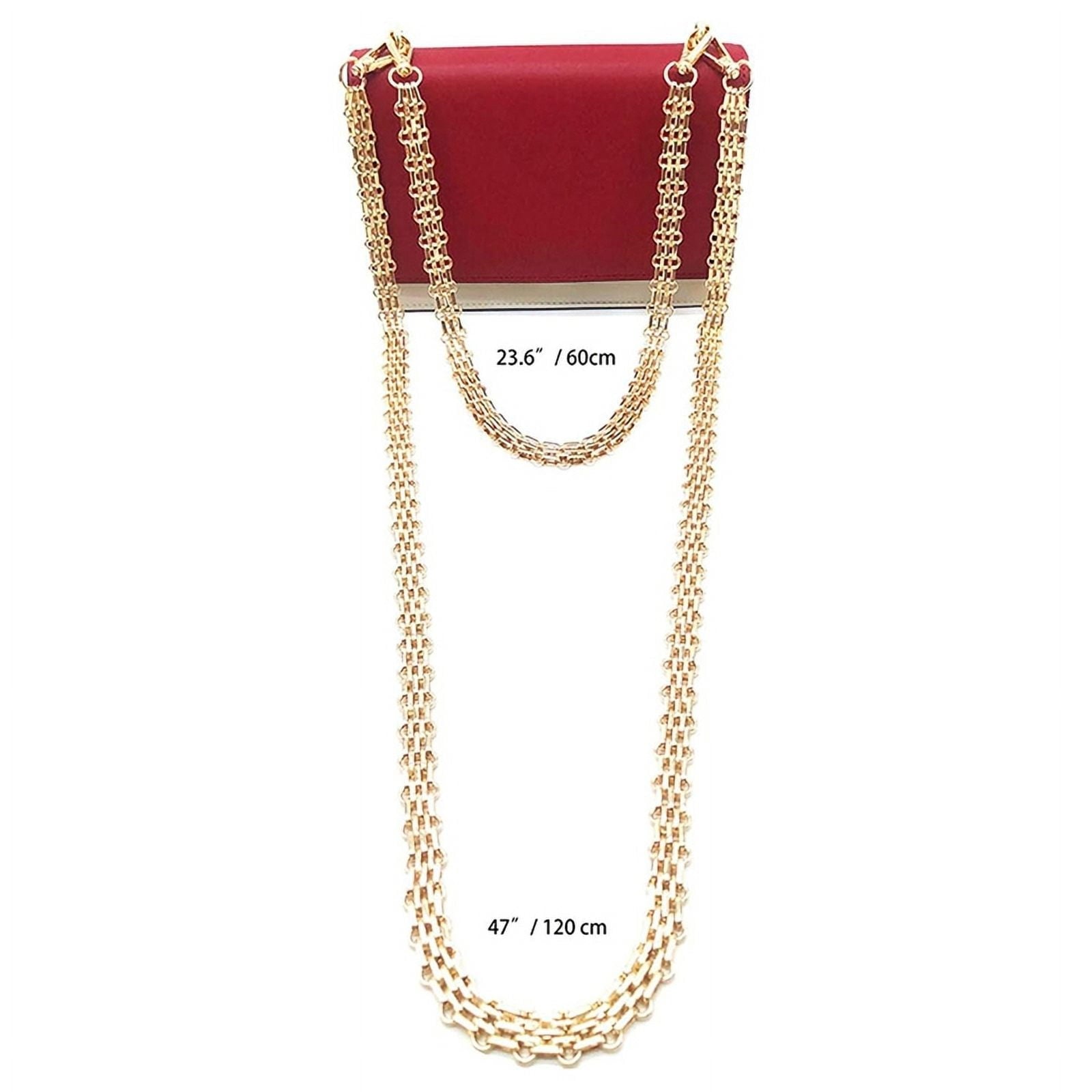 Iron Wide Purse Straps Chain Crossbody Replacement Strap for Handbags 47inch/120cm Gold