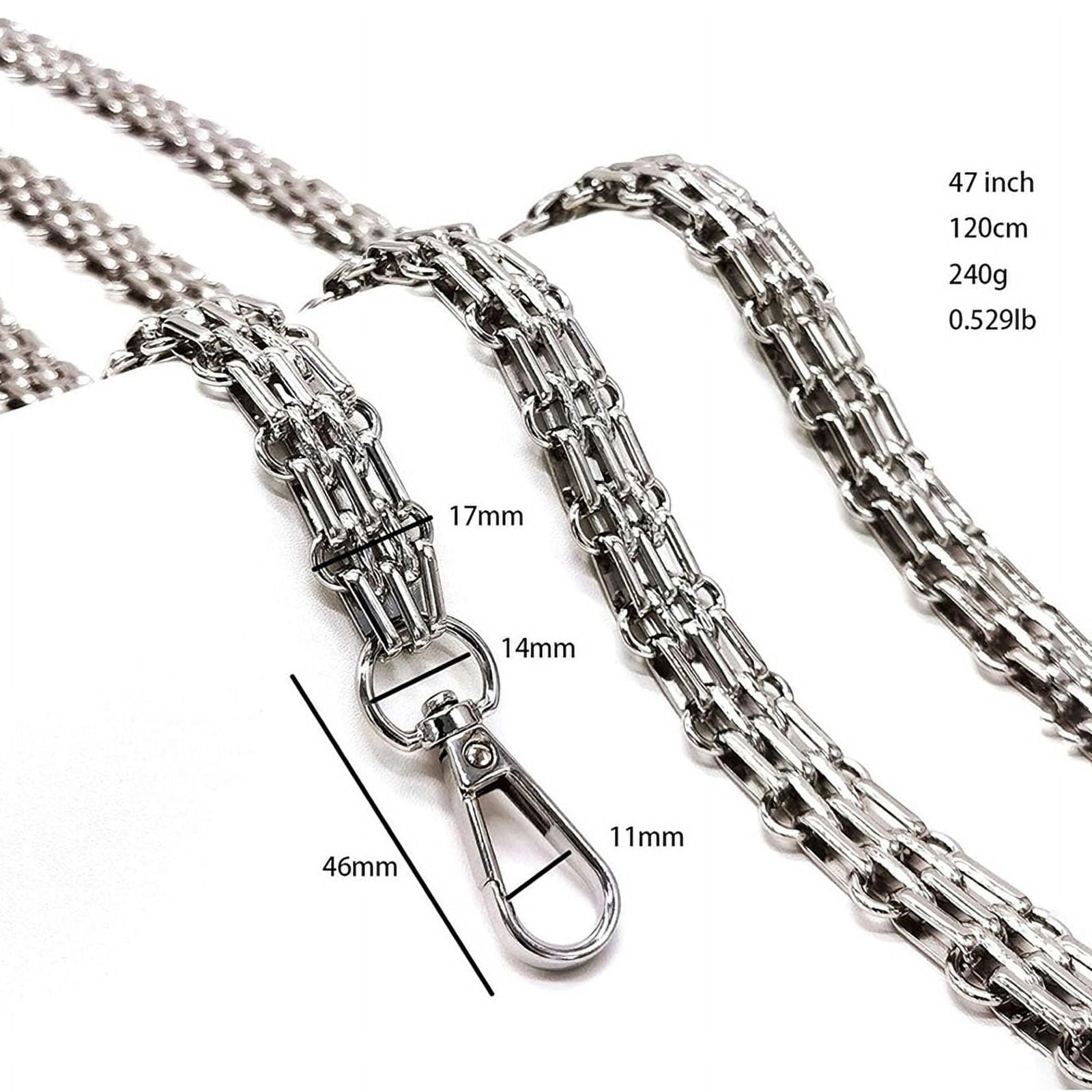 Iron Wide Purse Straps Chain Crossbody Replacement Strap for Handbags 47inch/120cm Gold