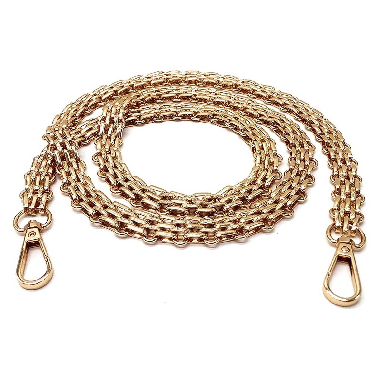 Iron Wide Purse Straps Chain Crossbody Replacement Strap for Handbags 47inch/120cm Gold