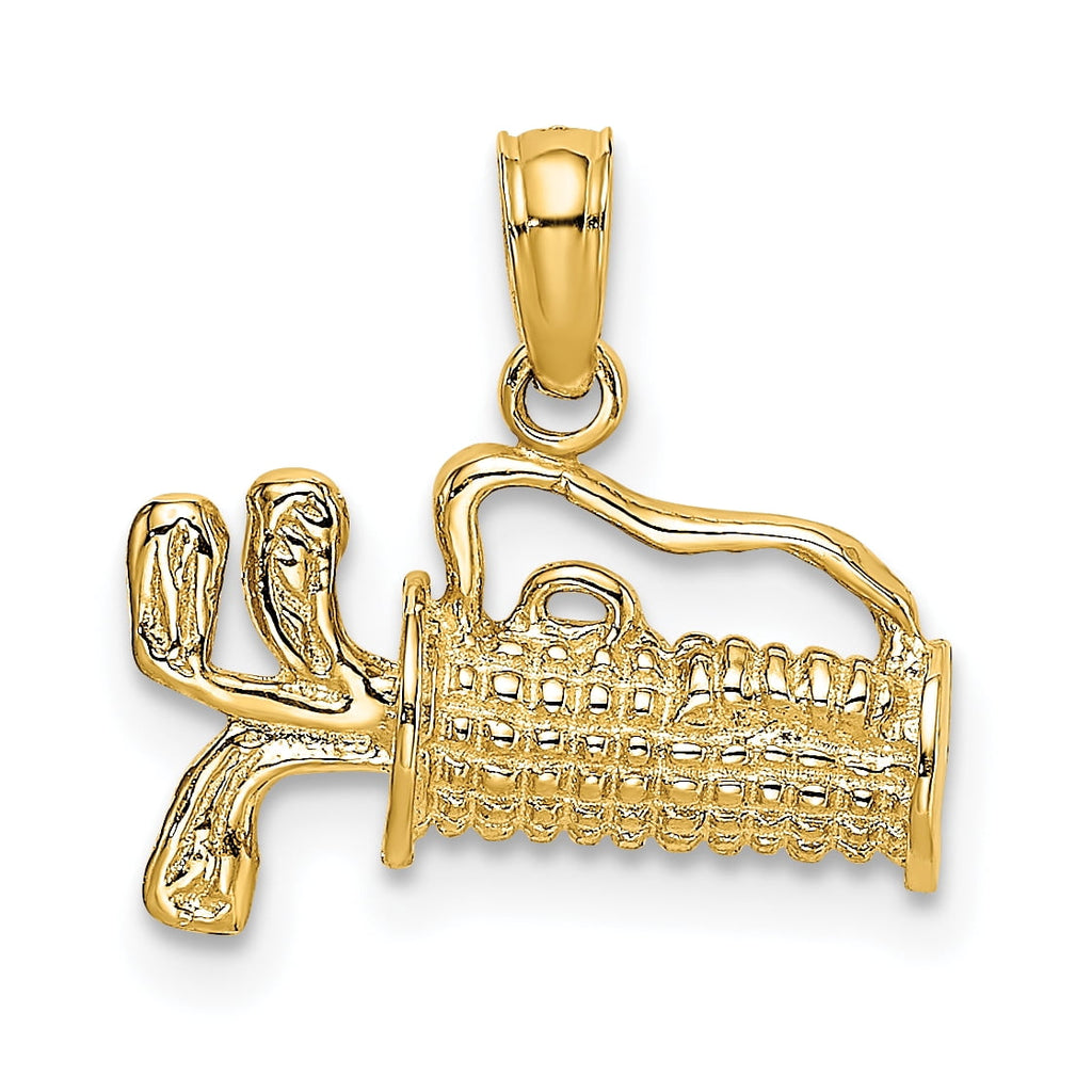 FJC Finejewelers 14k Yellow Gold Golf Bagengraved Charm