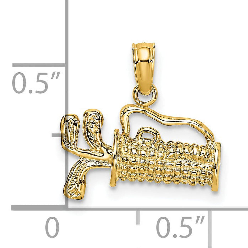 FJC Finejewelers 14k Yellow Gold Golf Bagengraved Charm