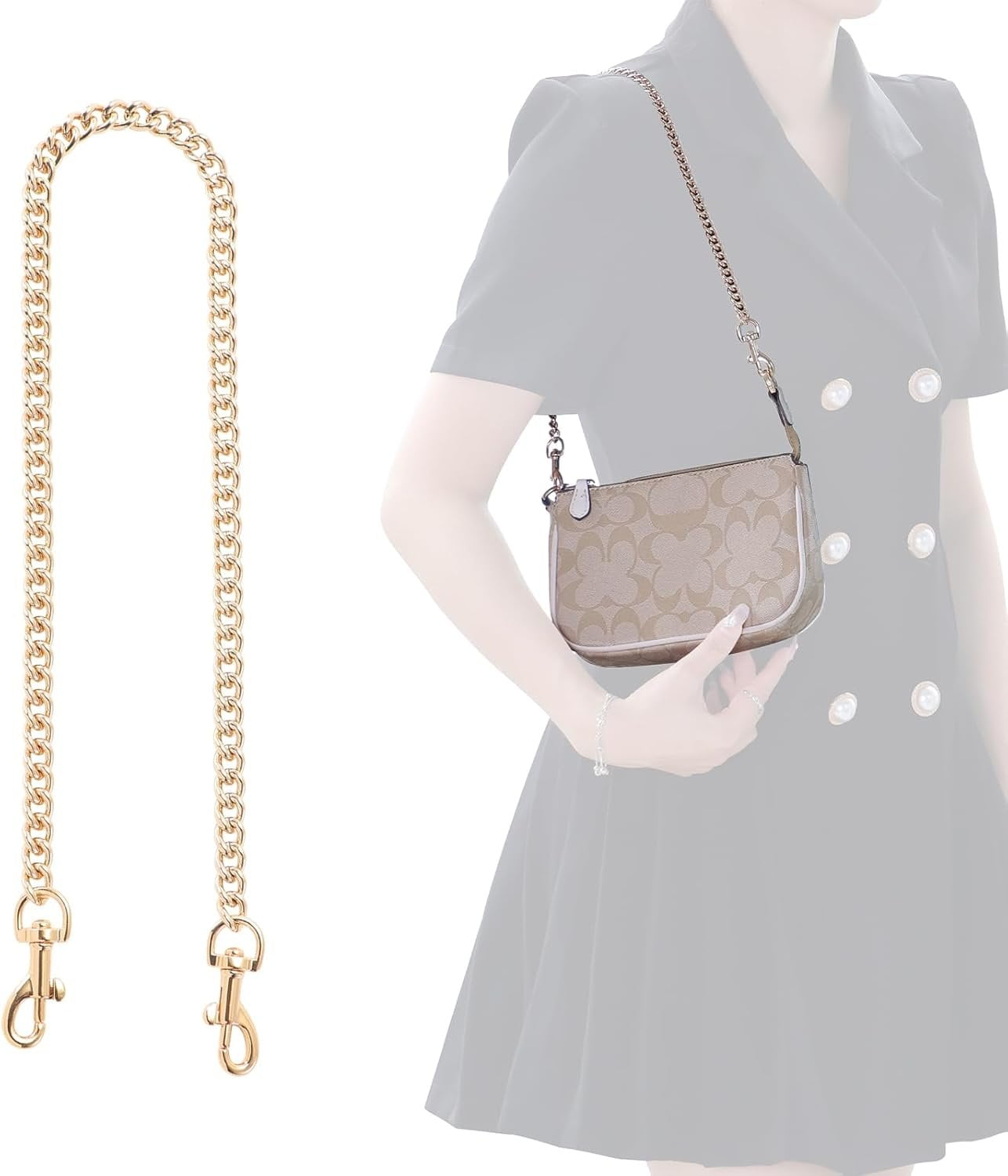 Bag Chain Strap for Handbag Replacement, Purse Chain Accessories  Straps Crossbody