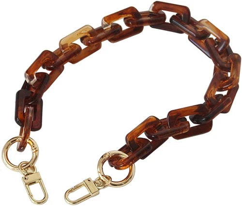 17.7 Inch Retro Tortoise Shell Pattern Resin Replacement Purse Chain Strap Shoul