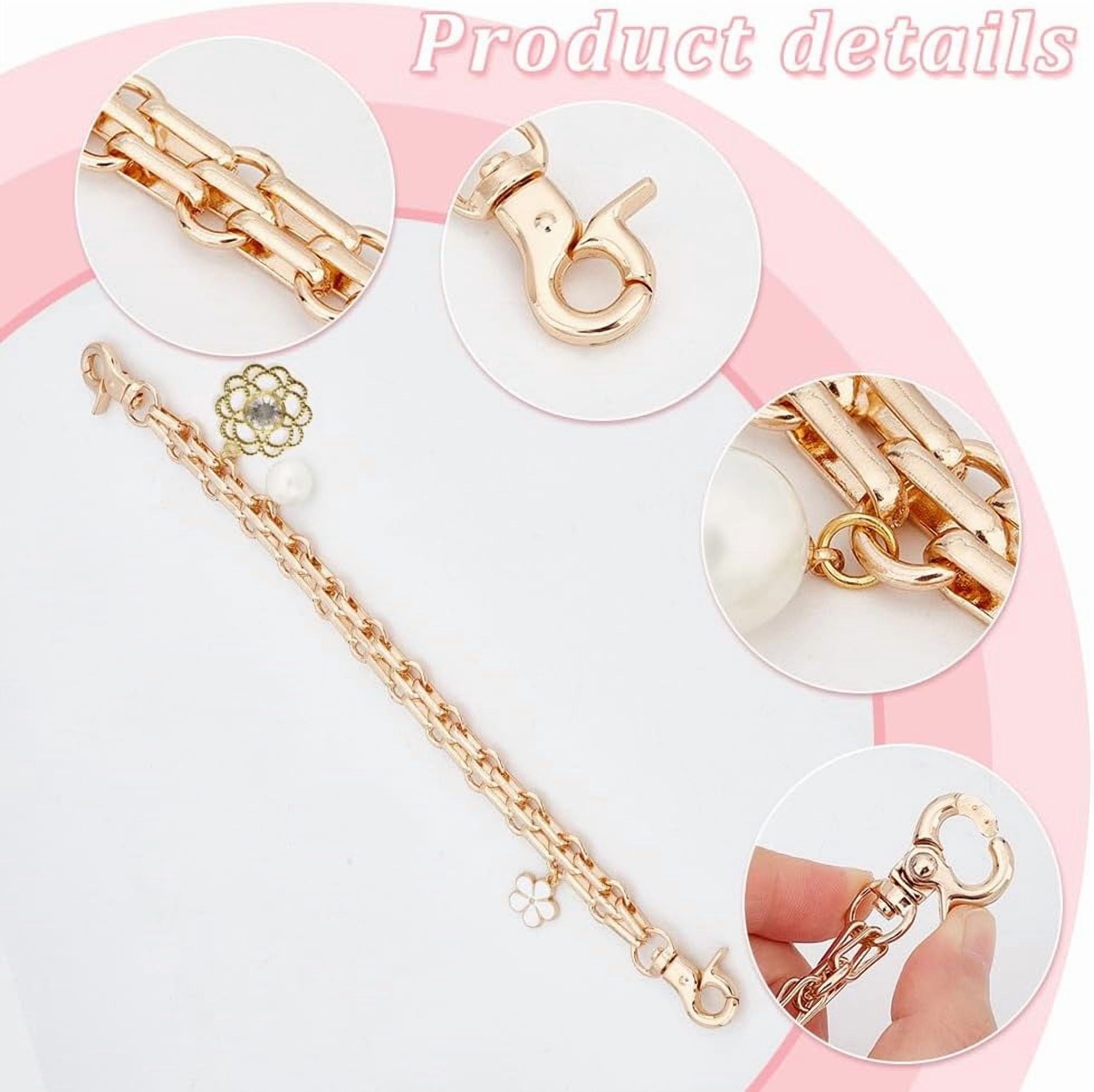 2 count Purse Chain Replacement 9.8" Short Chain Straps Starfish Shell Charm Purse Handle Extender Summer Beach Decorative Bag Chains Golden Chain for Handbag Wallet Crossbody  Bag