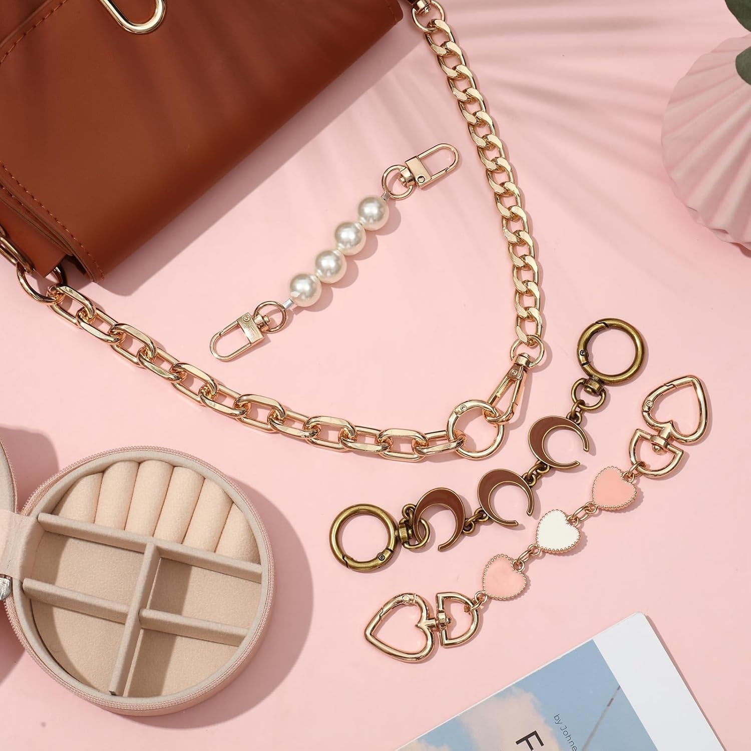 5 count Bag Extender Chain Purse Strap Extender   Bag Replacement Chain for Handbag Crossbag ShoulderBag Making Supplies Purse Chains Accessories(Stylish)