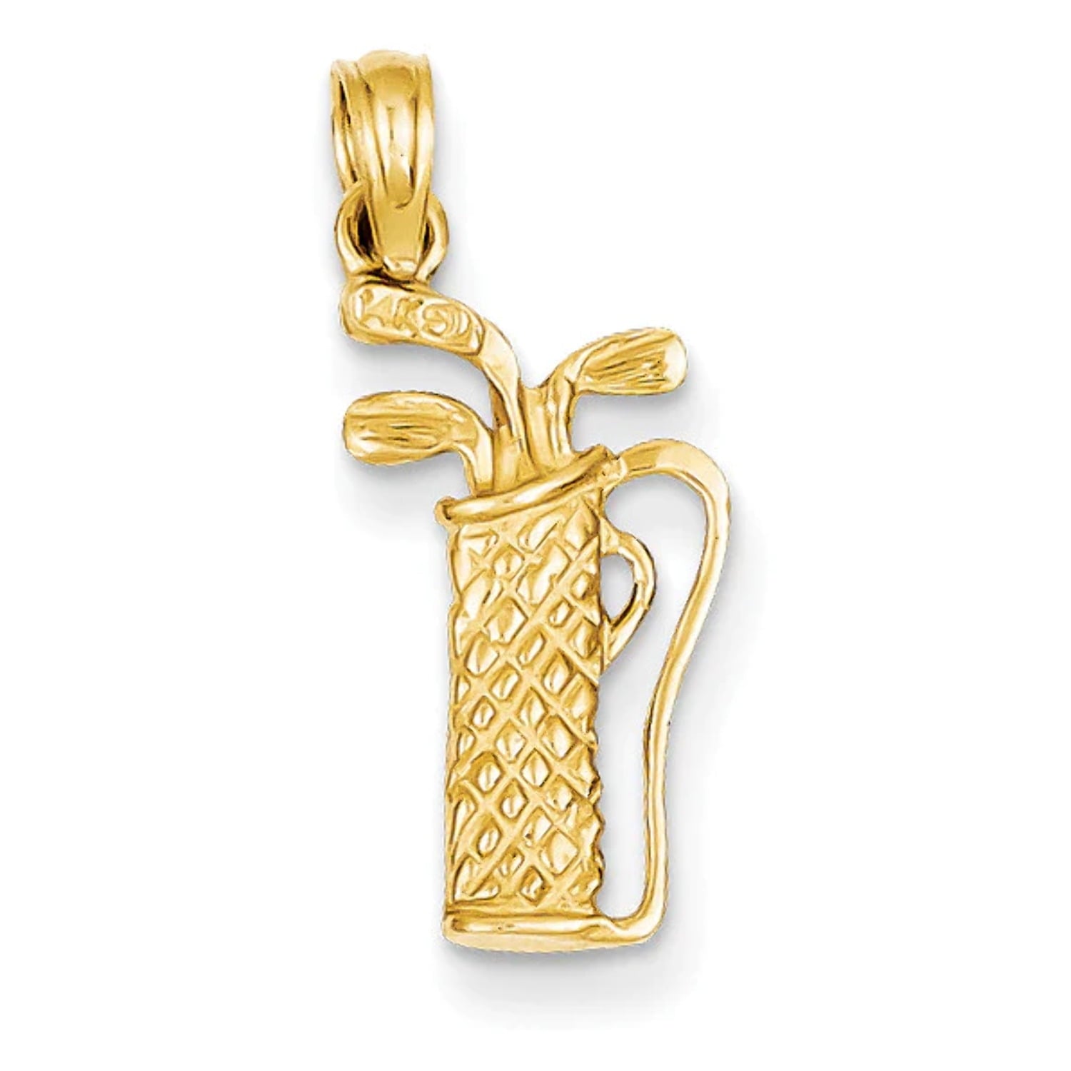 14k Golf Bag with Clubs Charm