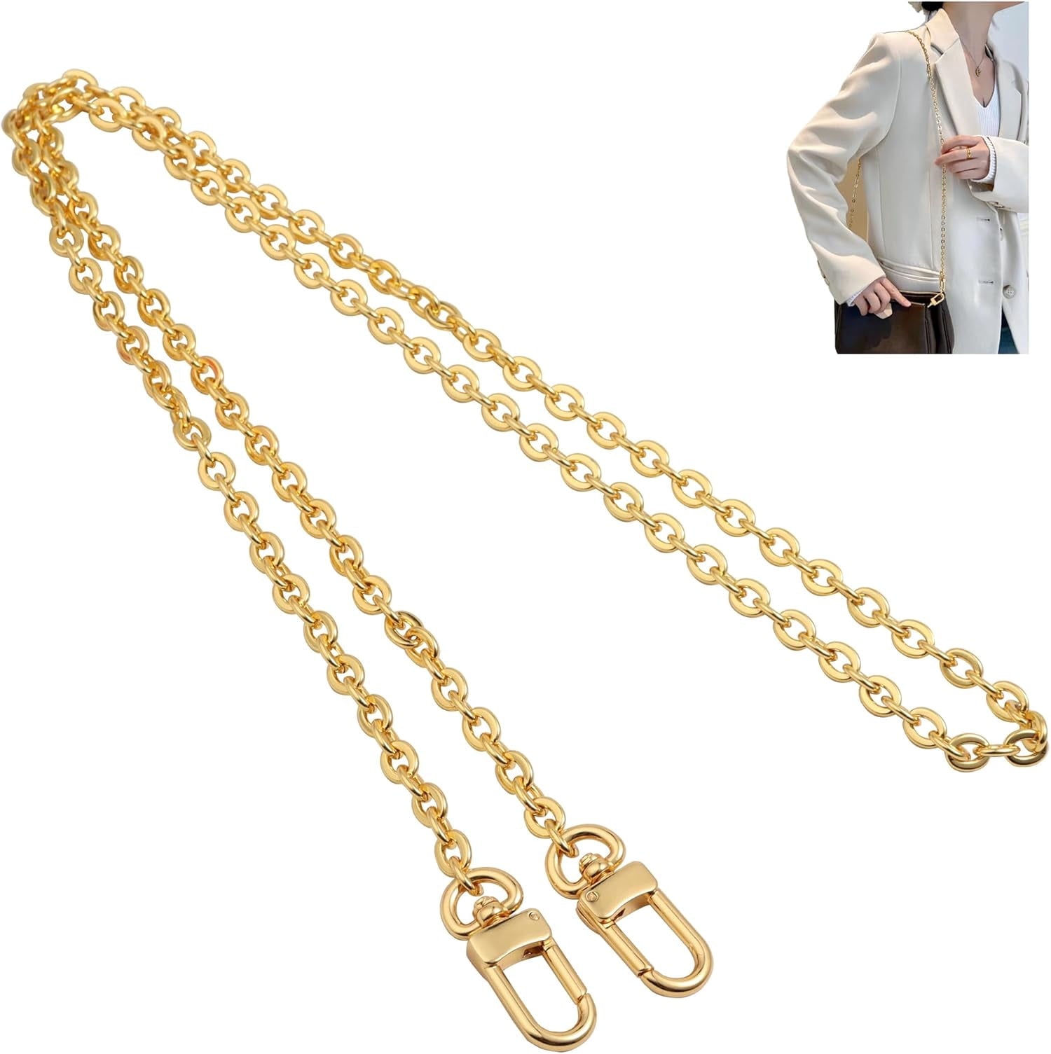 Mini Copper Purse Chain Strap bag chain Strap Purse Straps    Replacement Straps with  Buckles