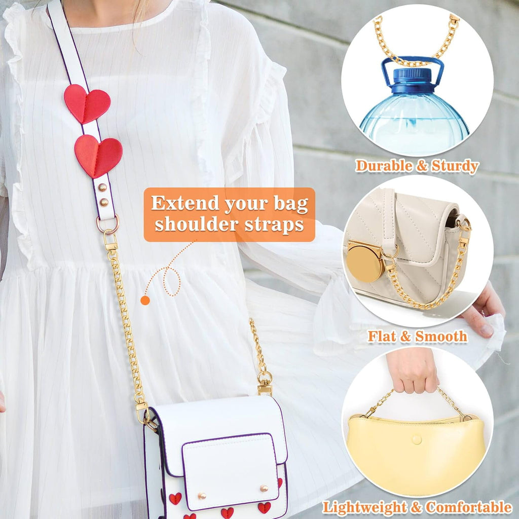 Purse Chains, 2 count Strap Extender,  Belt Chain, Short Chain for Crossbody Bags, Handbags