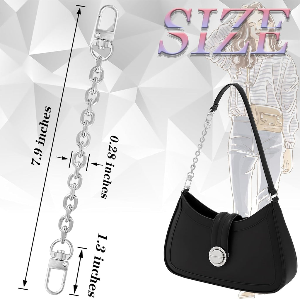 1 count Purse Chain Strap   Chain Strap Replacement Chain for Handbag  Bag Purse(7.9 /20cm-O chain 0.28 Inch, )