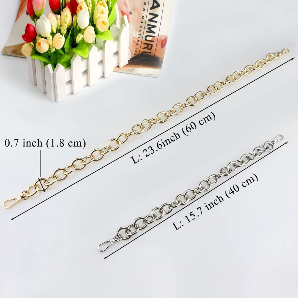 Purse Chain Handles Replacement for Handbag or  Bag 2 count, 15.7 Inch Long ()