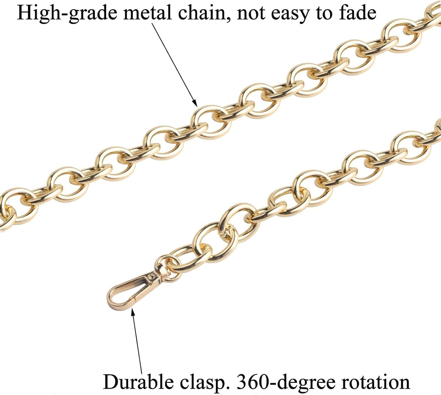 Purse Chain Handles Replacement for Handbag or  Bag 2 count, 15.7 Inch Long ()