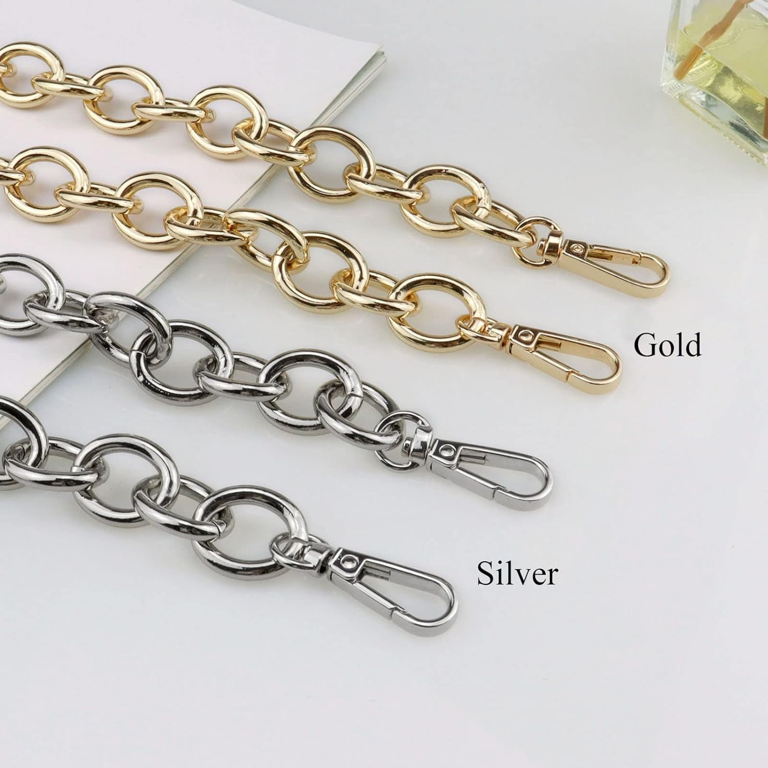Purse Chain Handles Replacement for Handbag or  Bag 2 count, 15.7 Inch Long ()