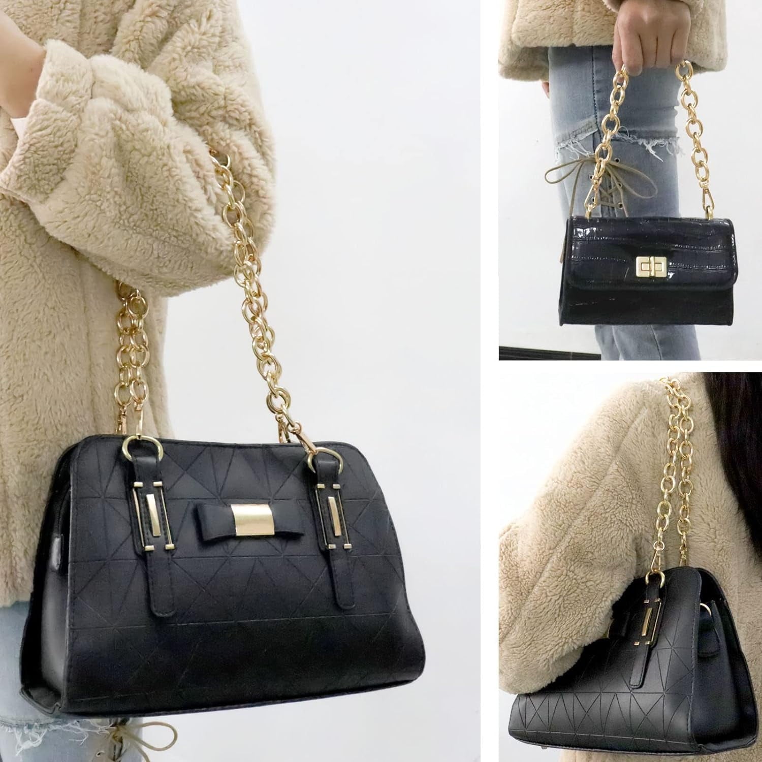 Purse Chain Handles Replacement for Handbag or  Bag 2 count, 15.7 Inch Long ()