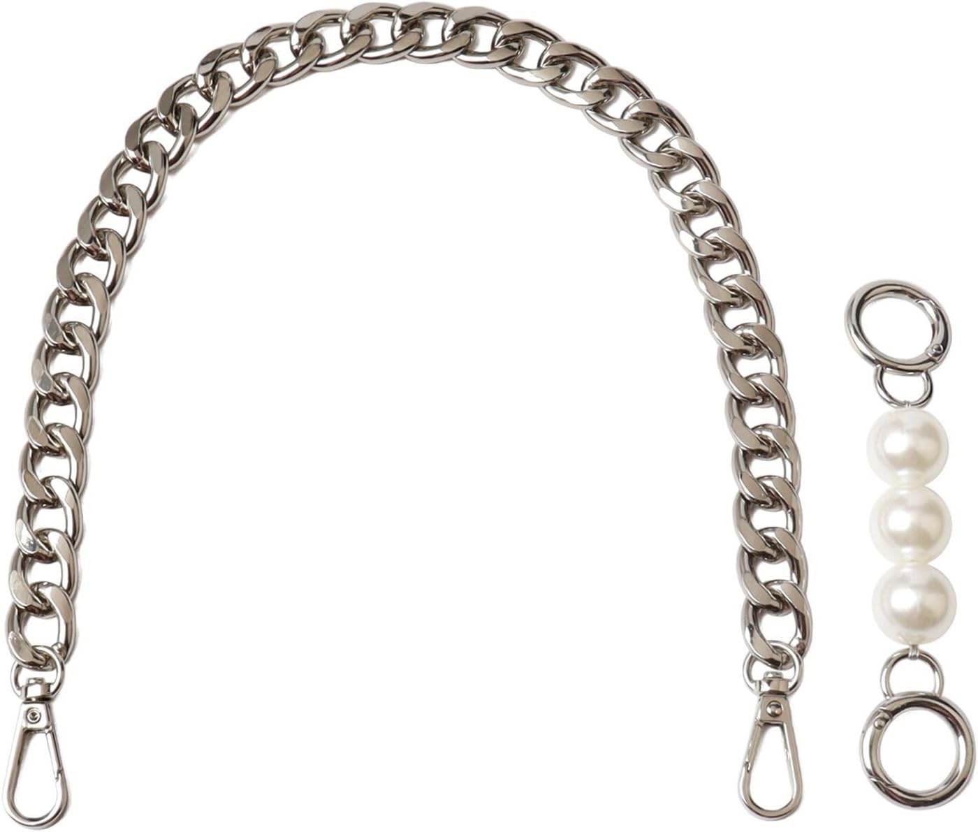 Chunky Purse Chain Handles - Short Strap Replacement for Handbag Set of 2, 17.7 &amp; 5  Long