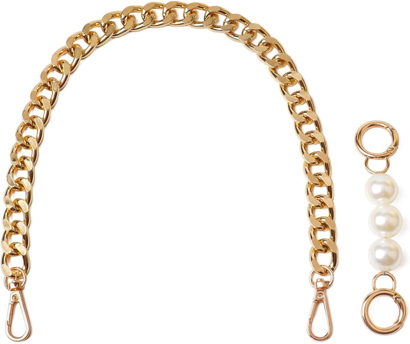 Chunky Purse Chain Handles - Short Strap Replacement for Handbag Set of 2, 17.7 &amp; 5  Long