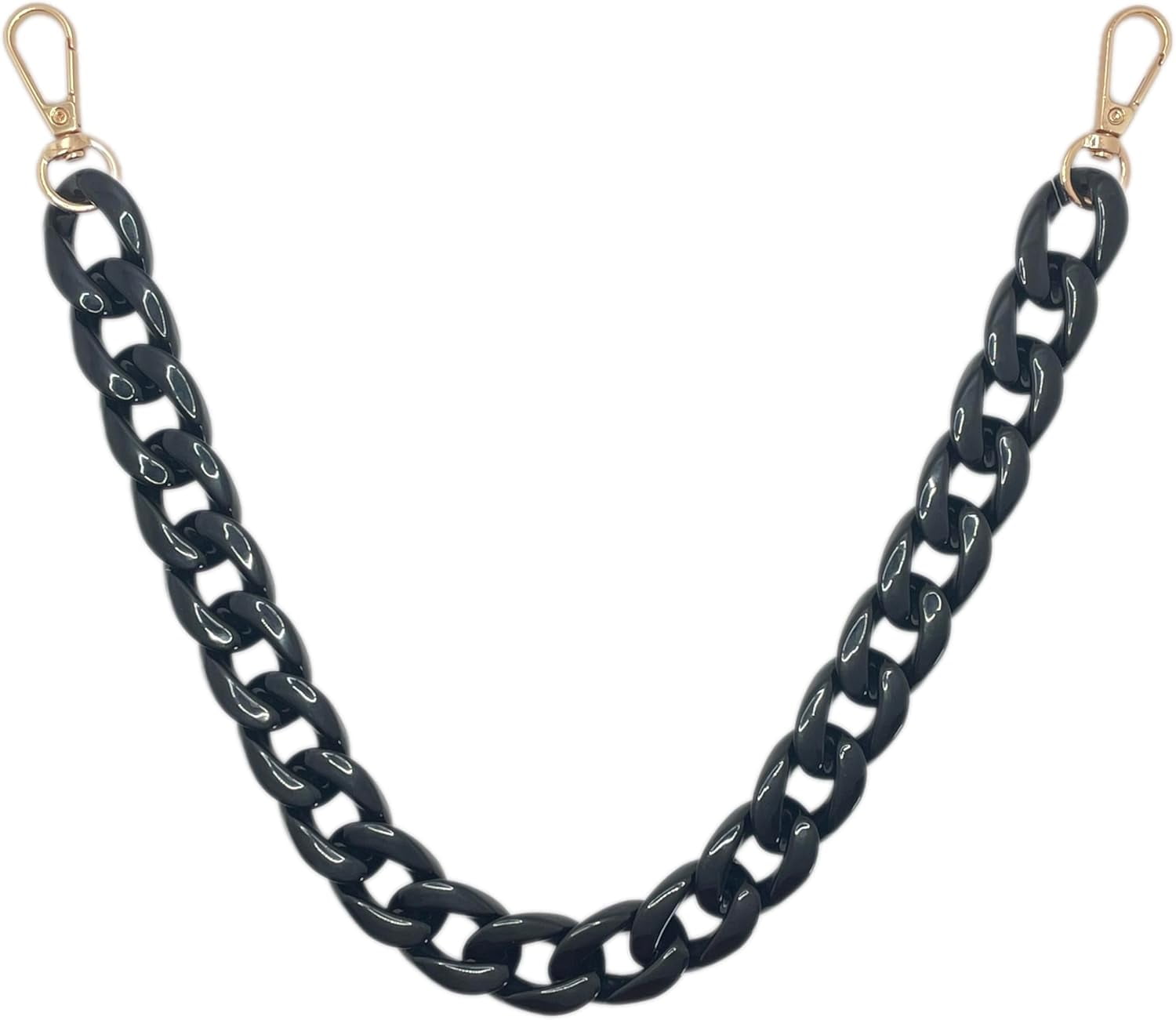 Purse Charm Chain for Bags, Handbags Chain Short Bag Chain Strap for Purse,Short Handle Bag Luxury Handbag Strap Decorative Replacement Accessories Chains for DIY Crafts - 18.5in Black