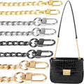 8 count Purse Chain Strap Extender, Length 7.9"  Flat Bag Chain Straps Replacement, Easy to Extender for Crossbody Bag Handbag  (Champagne ,  Black, Light , )