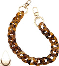 Purse Strap, Chain for Purse, Bag Charms Chain - Only 14.1 Inches  Short Thick Leopard  Strap with  Buckle, Purse Handle Replacement (1PCS)