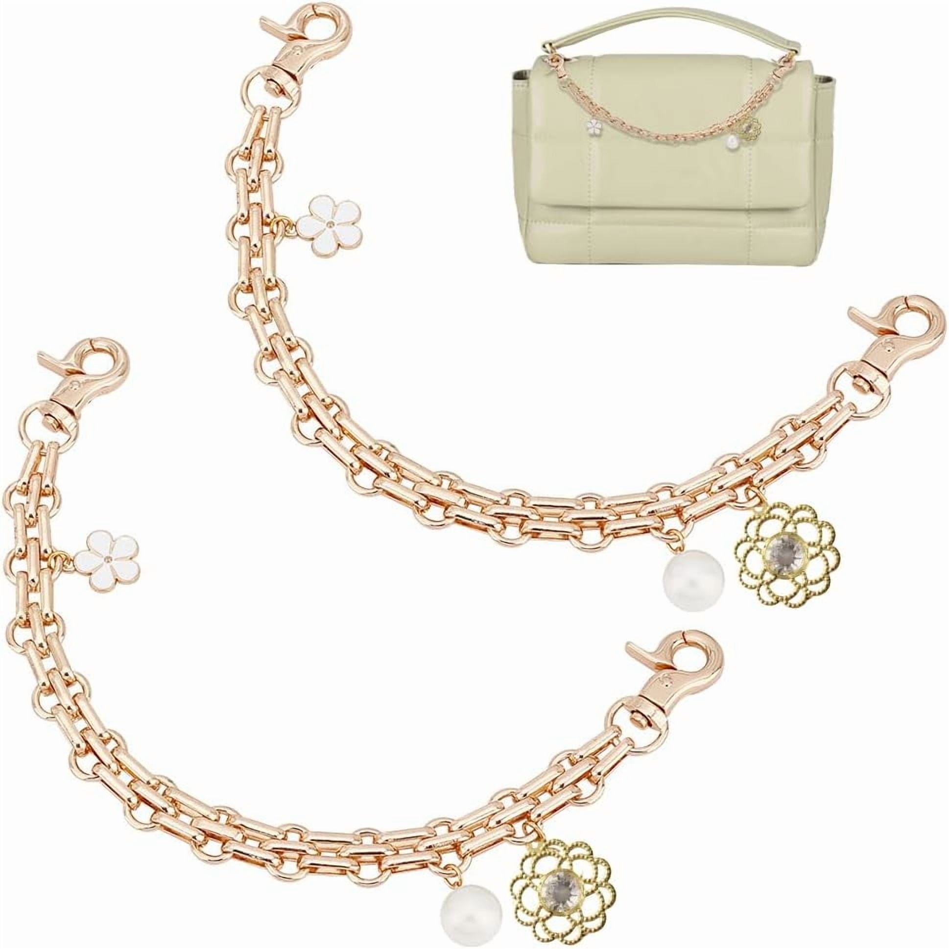 2 count Purse Chain Replacement 9.8" Short Chain Straps Starfish Shell Charm Purse Handle Extender Summer Beach Decorative Bag Chains Golden Chain for Handbag Wallet Crossbody  Bag